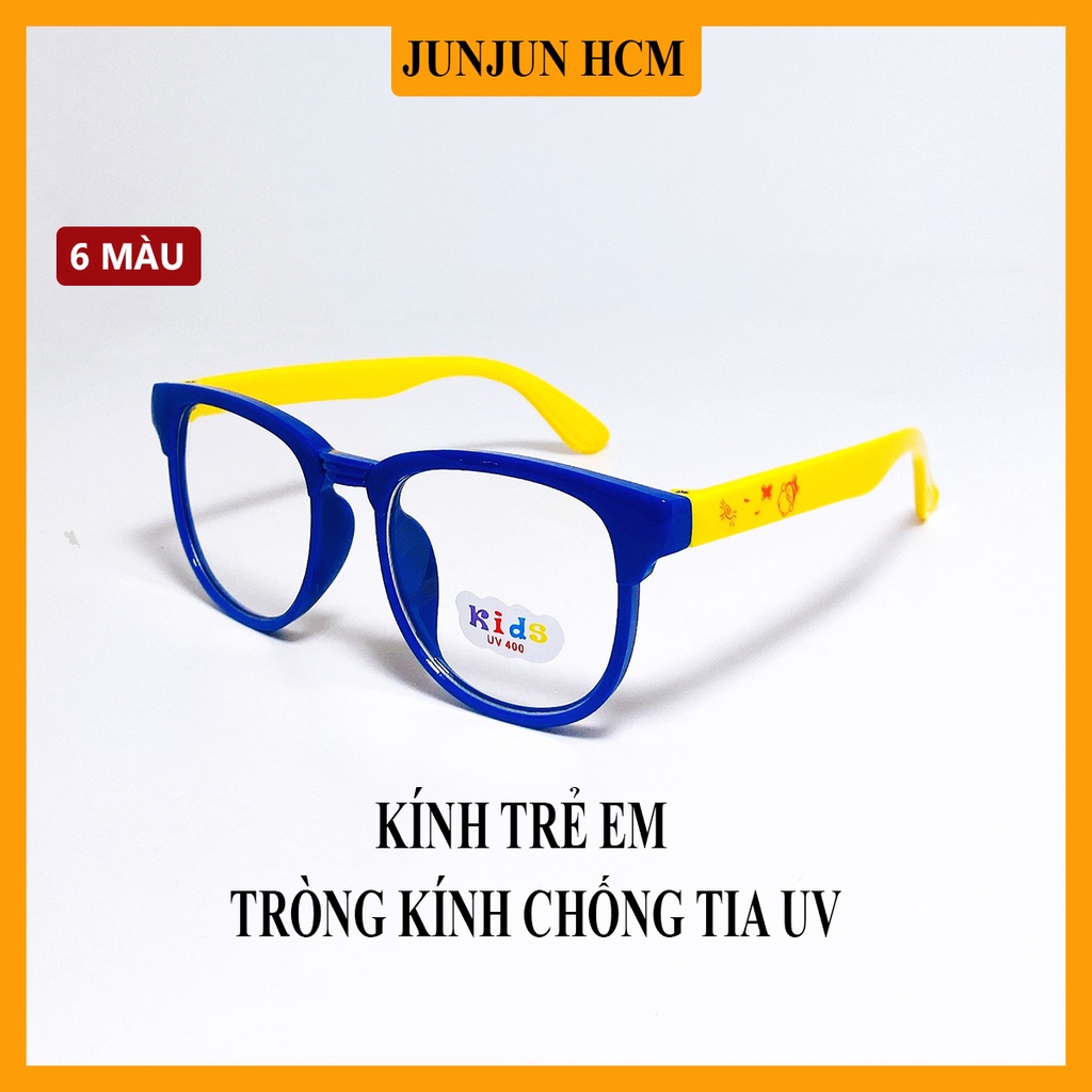 Kính mát trẻ em cao cấp JJ5810 gọng nhựa, tròng kính dáng vuông đơn giản đáng yêu, chống bụi chống tia UV an toàn cho bé