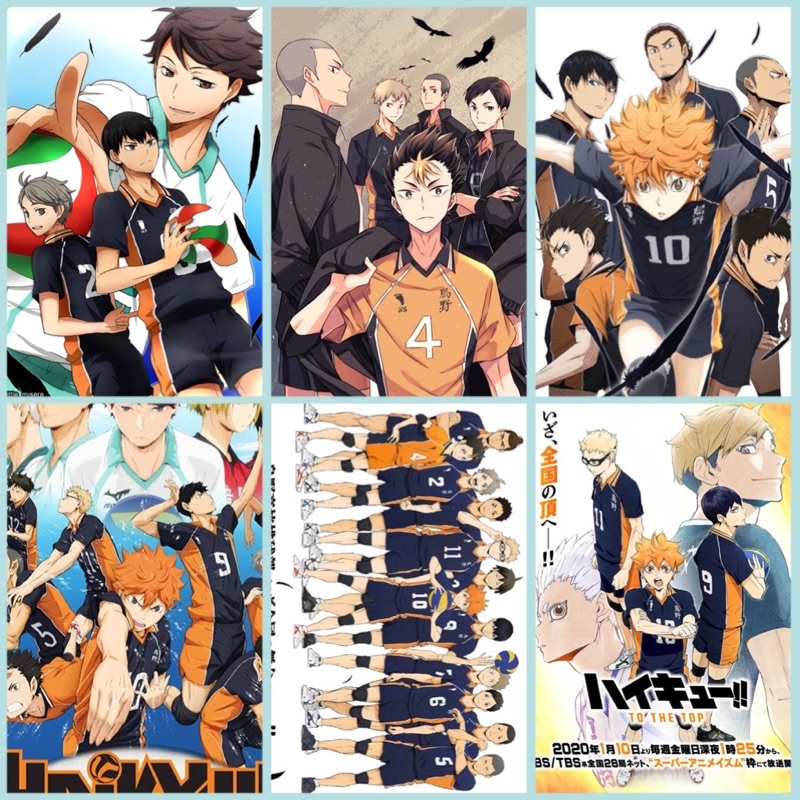 comảnh poster haikyuu 3-6 ảnh a4 vua bóng truyền/ tranh dán anime haikyuu