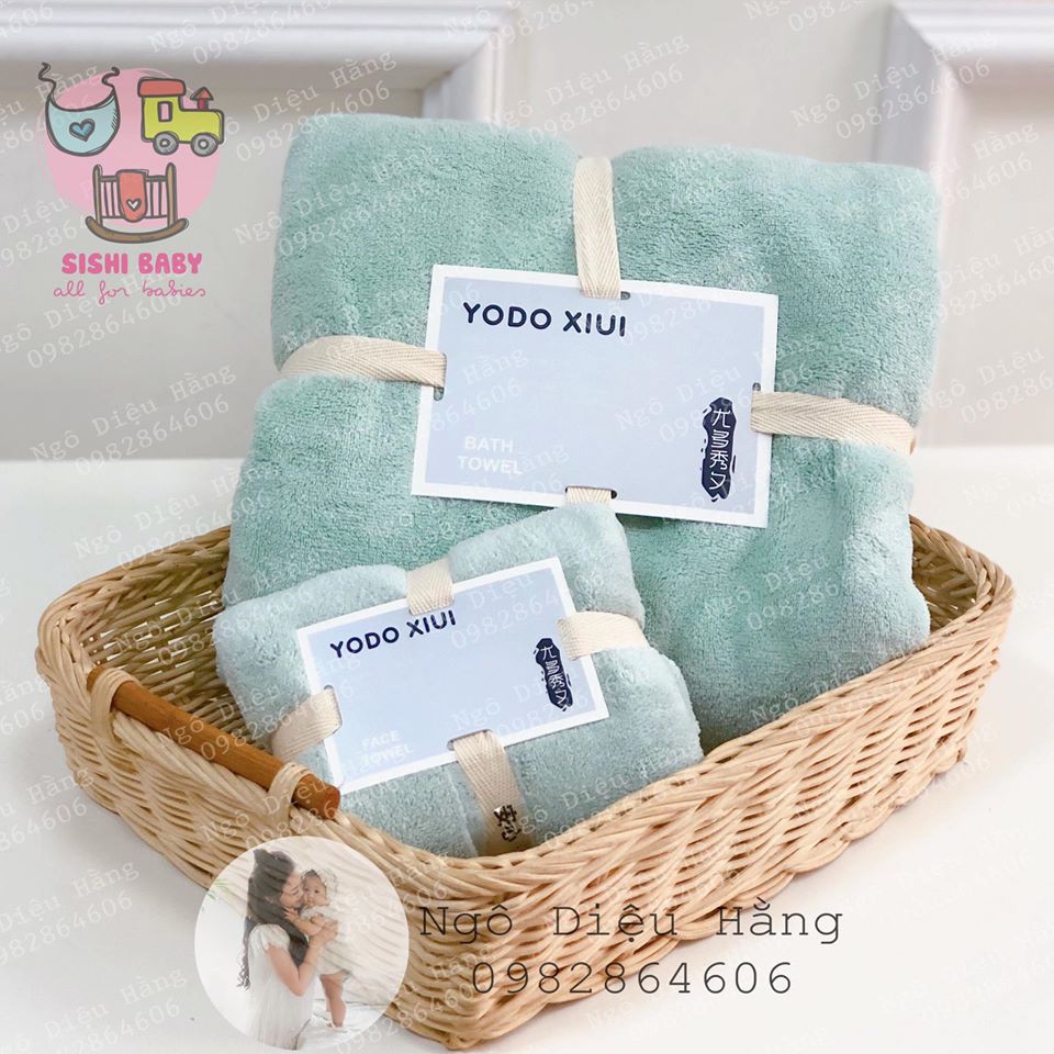 Set khăn tắm khăn mặt bông xuất Nhật Yodo Xiui