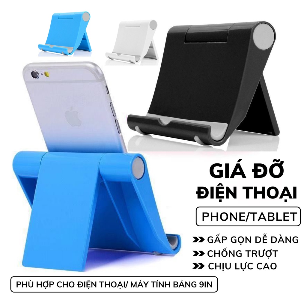 Gía đỡ điện thoại, máy tính bảng để bàn mini đa năng thông minh xoay 270 độ gấp gọn chịu lực tốt bền đẹp siêu cute