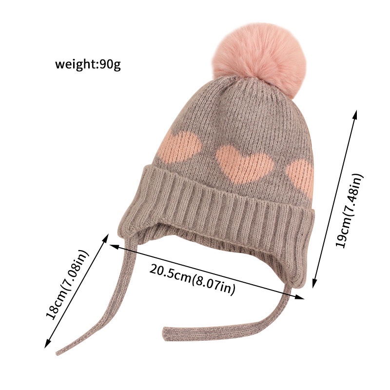 Mũ Beanie Dệt Kim Dày Dặn Đính Quả Bông Dễ Thương Thời Trang Thu Đông Cho Bé Trai Và Gái 6-36 Tháng Tuổi