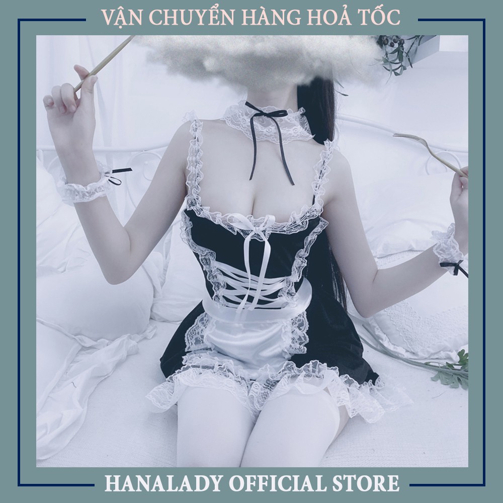 Váy Ngủ Nữ Phong Cách Nàng Hầu Cotton Mềm Mịn Phối Ren Quyến Rũ HanaLadyStore C03 | BigBuy360 - bigbuy360.vn