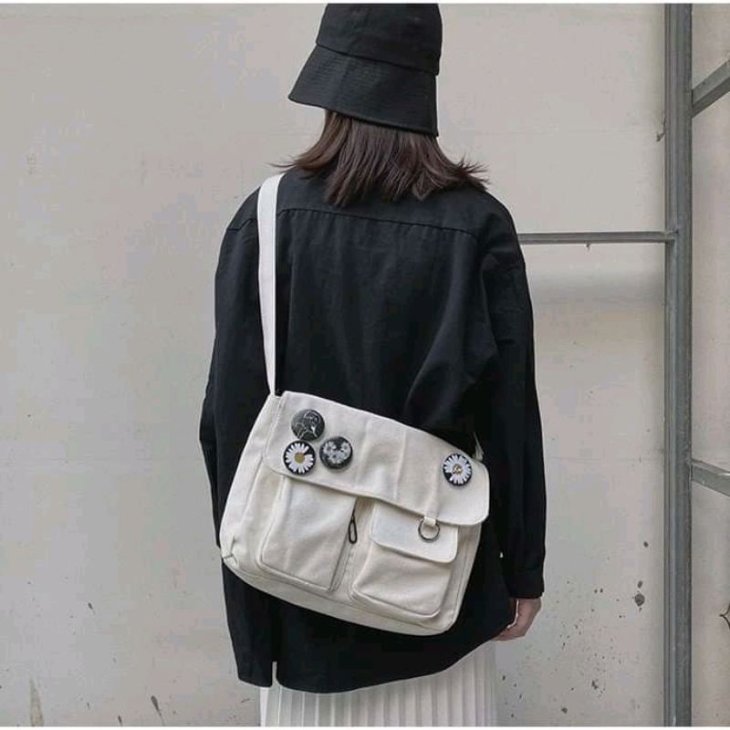 túi đeo chéo vải canvas