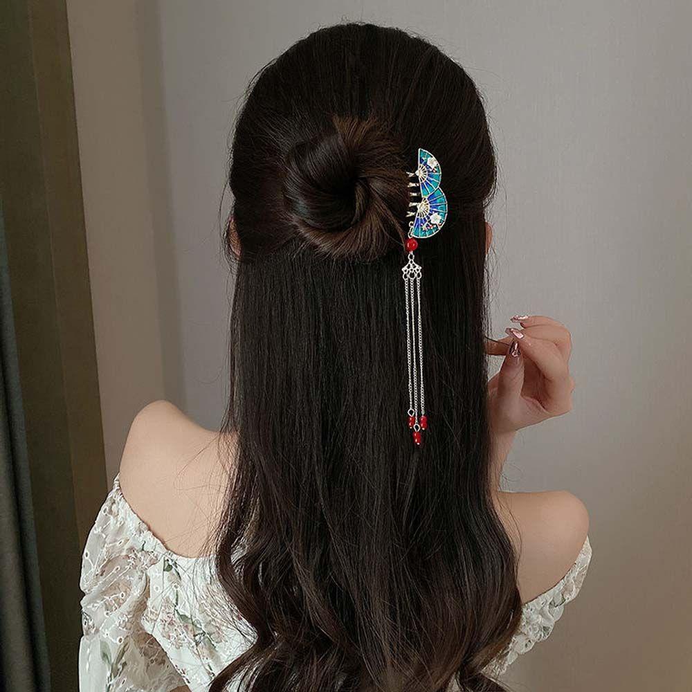 Kẹp Tóc Kim Loại Hình Quạt Nhiều Màu Sắc Thời Trang Dành Cho Nữ