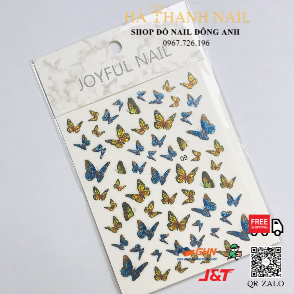 Phụ kiện trang trí móng, hình dán móng, Sticker bướm 5D