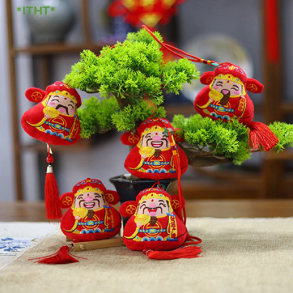 ITHT&gt; 1Pc 2023 Year of the Rabbit Cartoon God of Wealth Plush Toys Kids Toys Doll Gift new