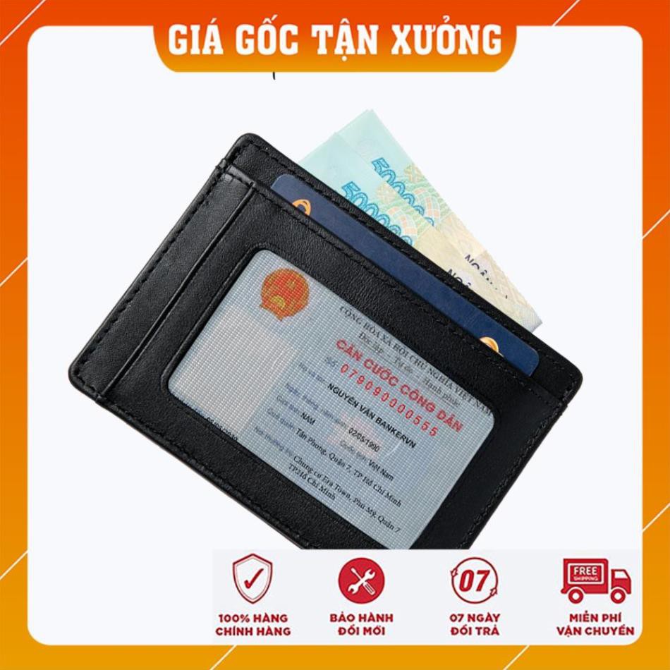 [DA THẬT CAO CẤP] Ví namecard/Ví da bò thật siêu mỏng chống trộm RFID thông minh nhỏ gọn tinh tế Rainbow RBULW 001