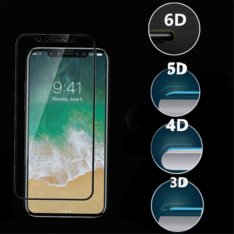 Toughened 6D curved tempered glass for iphone 6 6 plus 7 7 plus 8 8 plus X