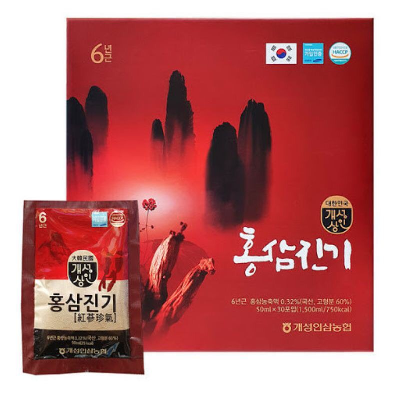 Nước Hồng Sâm Chinki NongHyup Hàn Quốc Hộp 30 Gói x 50ml, Tăng Cường Đề Kháng Và Hệ Miễn Dịch