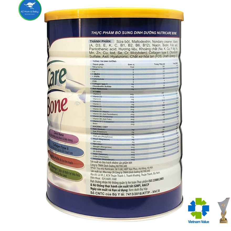 Sữa bột Nutricare Bone Mới phòng loãng xương cải thiện xương khớp (400g) | BigBuy360 - bigbuy360.vn