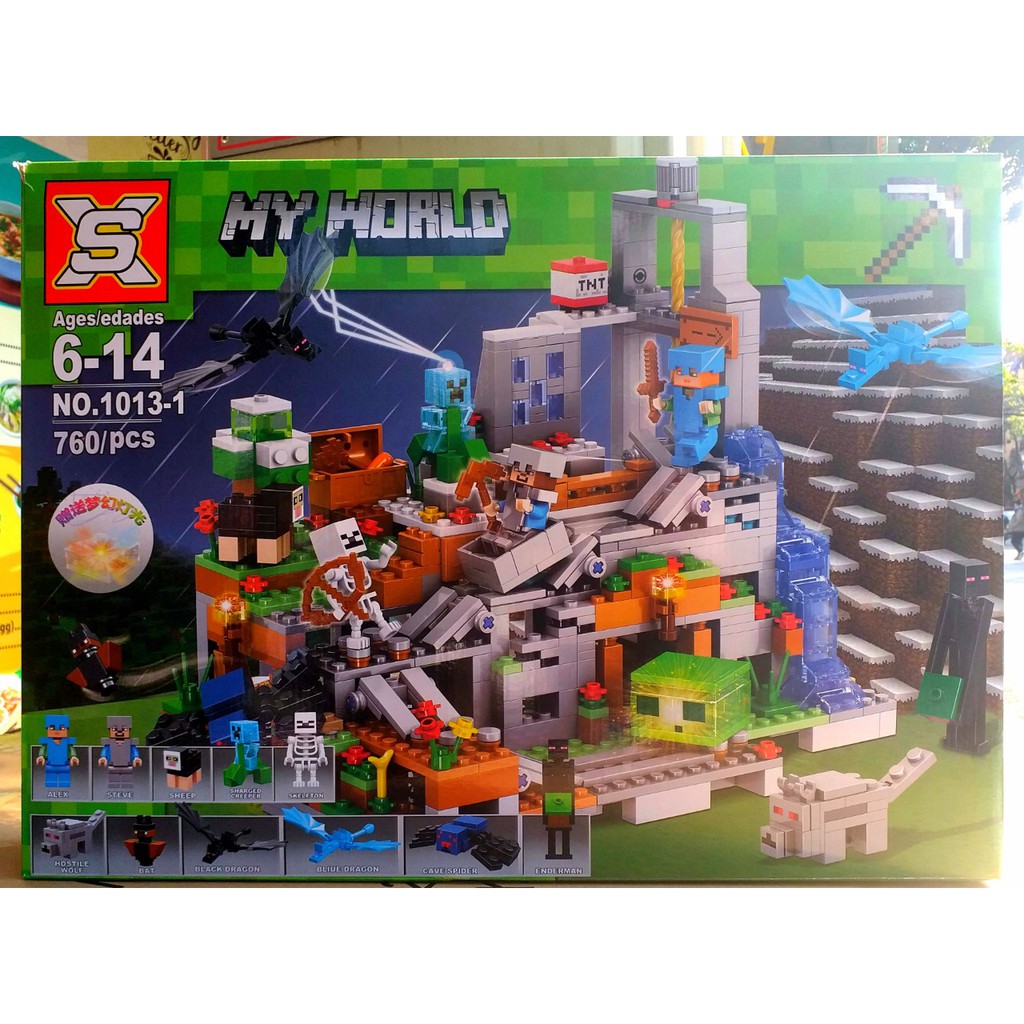 Lego Minecraft Hang Động Trên Đỉnh Núi Tuyết [NEW 2021]NO.1013-1(760 CHI TIẾT)