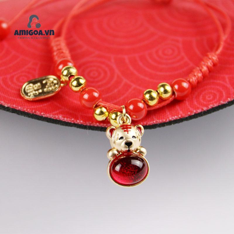 Vòng Tay Trang Sức Bằng Sứ Hình Hổ Nhỏ Phong Cách Giáng Sinh Mới 2022 Dành Cho Bạn Gái/ Học Sinh