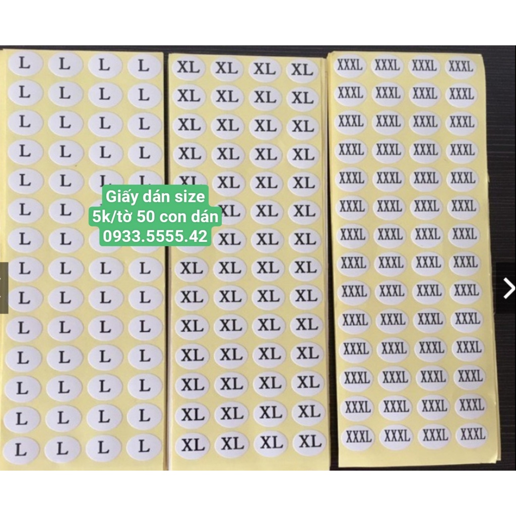 giấy dán size, dán số mác quần áo {FREE SHIP-RẺ] giá rẻ hàng đẹp