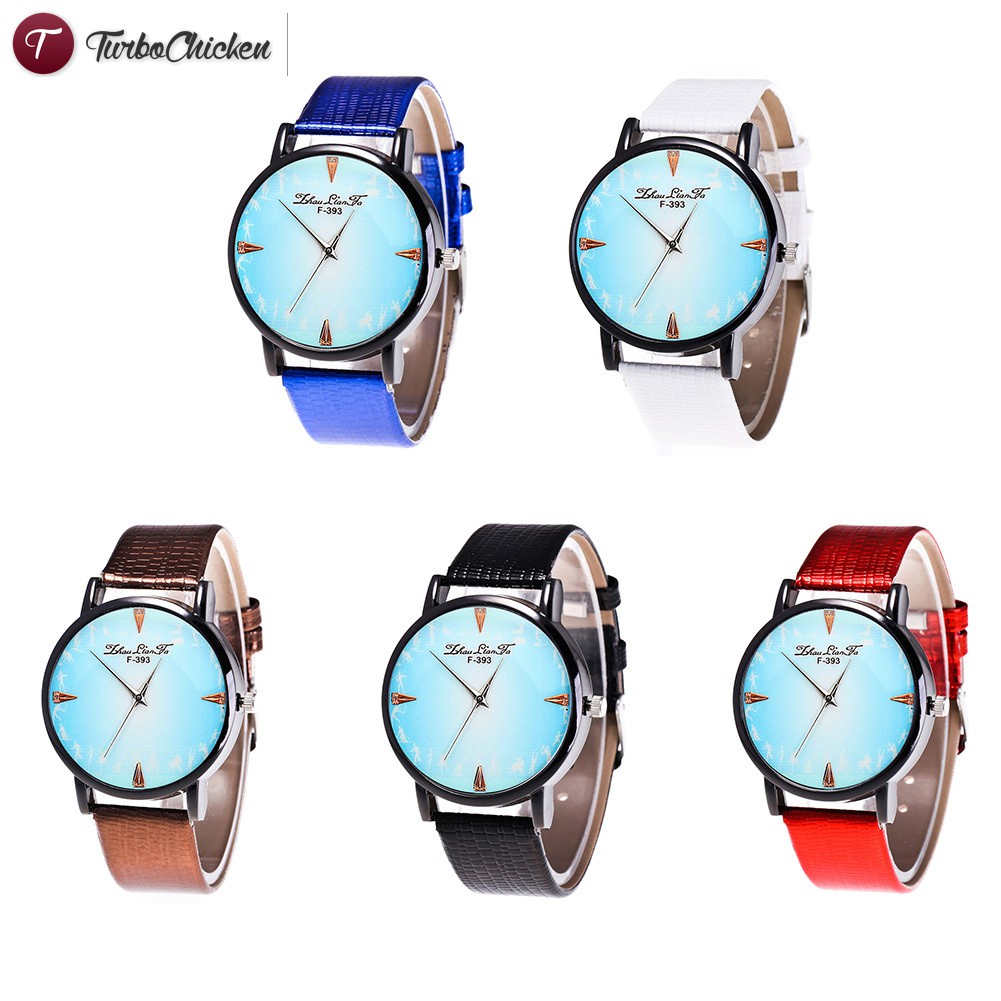 #Đồng hồ đeo tay# Fashion Watches Blue Background Round Dial Leather Strap Quartz Watch Korean Style Men Women Student Couple Watch 