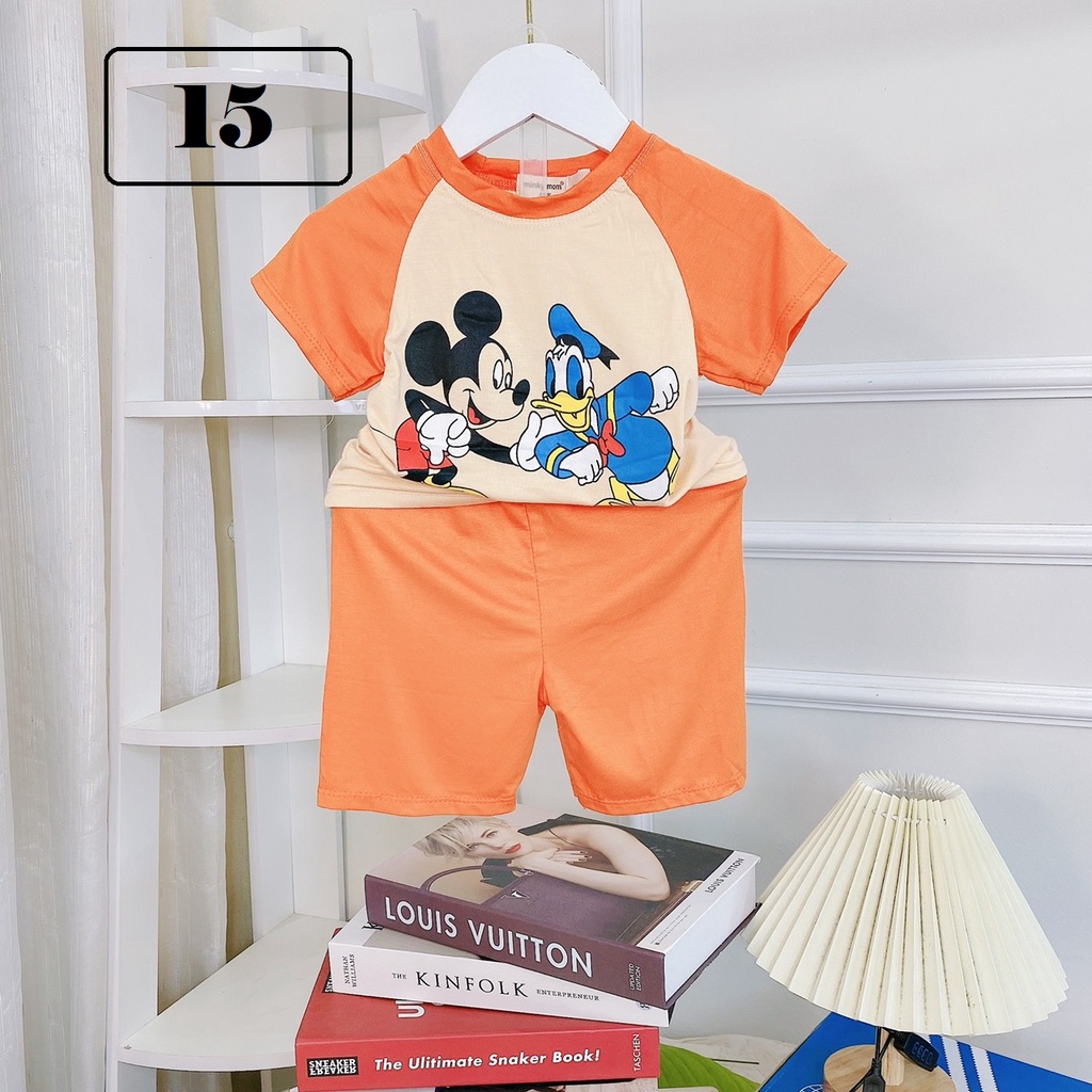 Bộ dài tay mịn mát lạnh minky mom mịn mát in hoạt hình cho bé trai , gái size 8-30kg M15