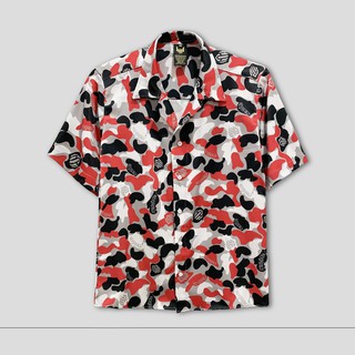 Áo sơ mi hoạ tiết Camo / Vải lụa mềm