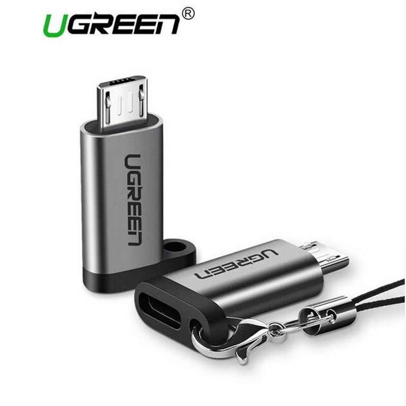 Đầu chuyển đổi Ugreen từ USB Type-C sang Micro USB hỗ trợ sạc nhanh và truyền dữ liệu cho Huawei Xiaomi Samsung