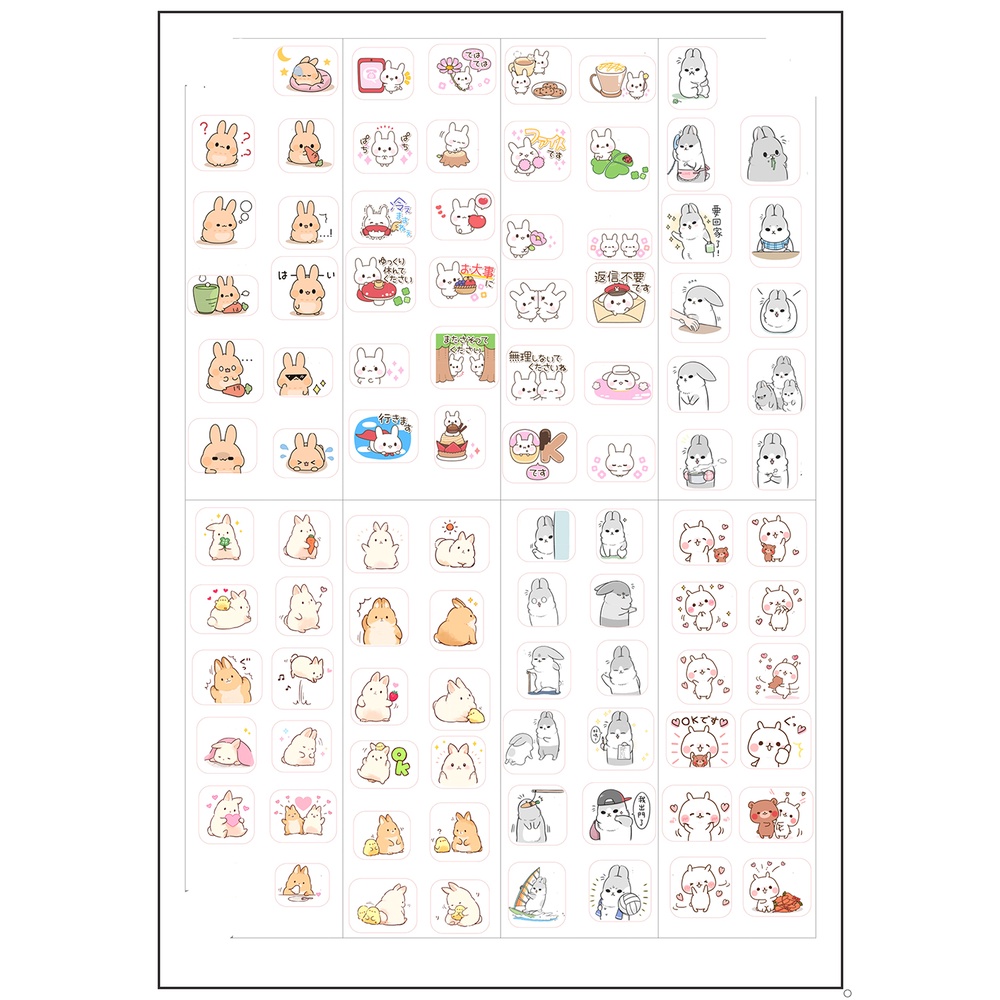 sticker thỏ dễ thương SI10 sticker cute sticker dễ thương bullet journal 7*19,5cm