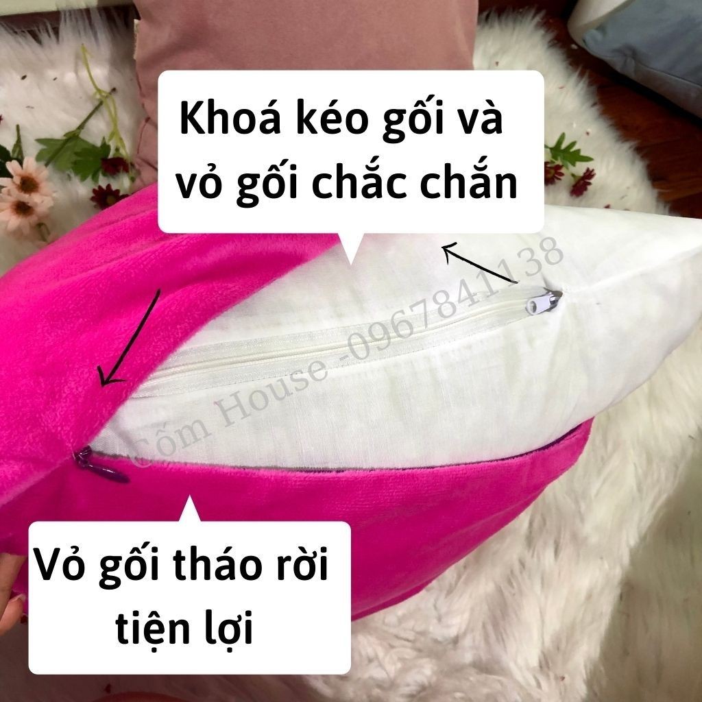 Vỏ Gối Vuông, Gối Tựa Lưng Màu Sắc Tươi Mới, Gối Tựa Sofa 2 Mặt Siêu Bền