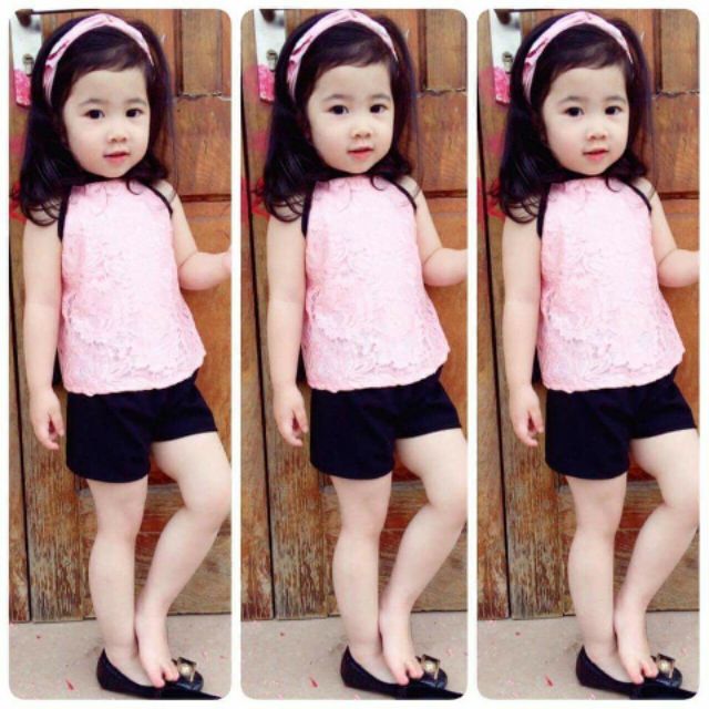 Bộ yếm ren cho bé 6 tháng -5 tuổi