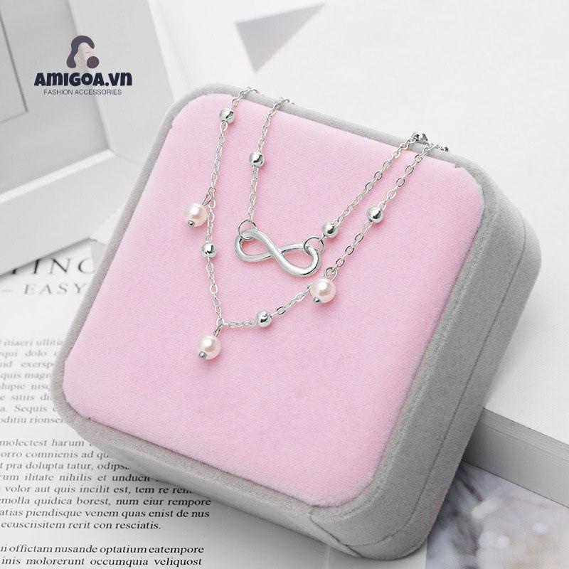 Lắc chân 2 vòng đính ngọc trai thời trang dành cho nữ