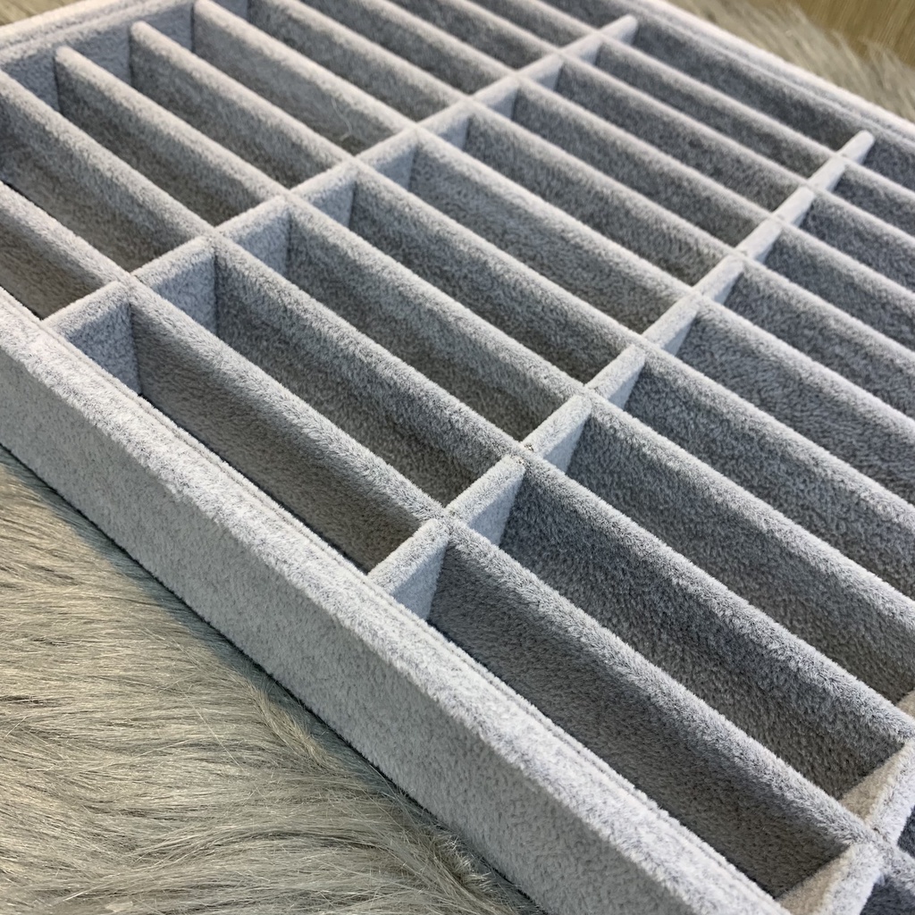 Khay Trưng Bày 40 Ô Đựng Vòng Tay Vòng Phong Thủy Chất Liệu Gỗ Bọc Nhung Cao Cấp