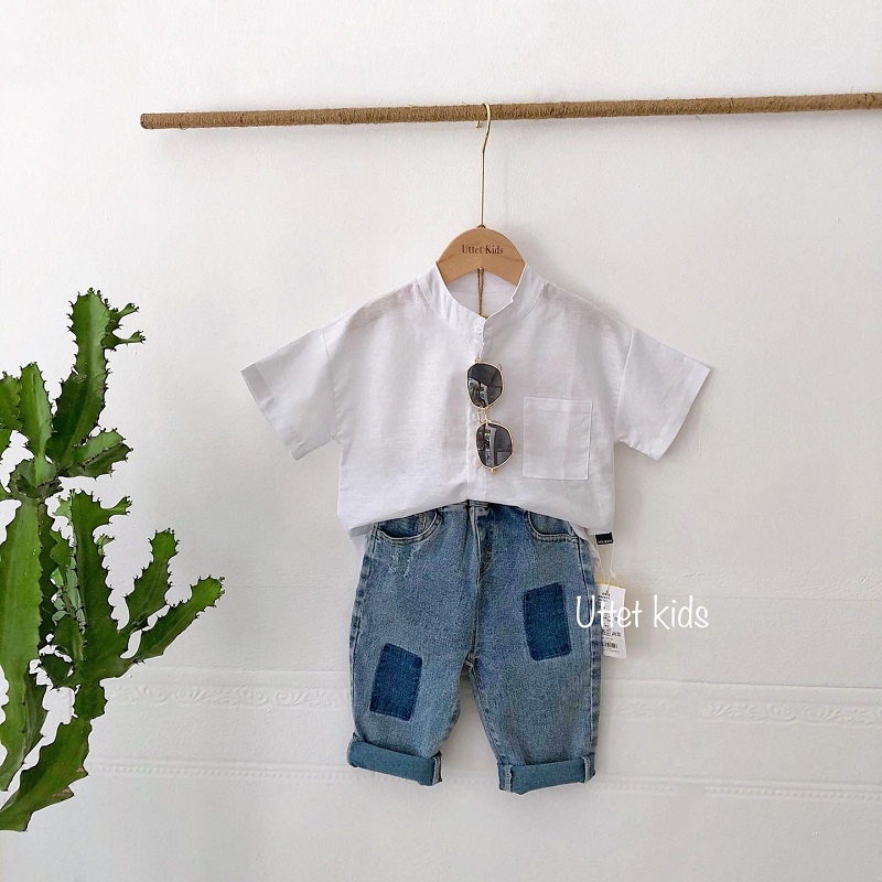 [Ảnh thật] THỜI TRANG TRẺ EM HÀN QUỐC - SƠ MI NGẮN TAY 001 PHÙ HỢP CHO BÉ TRAI
