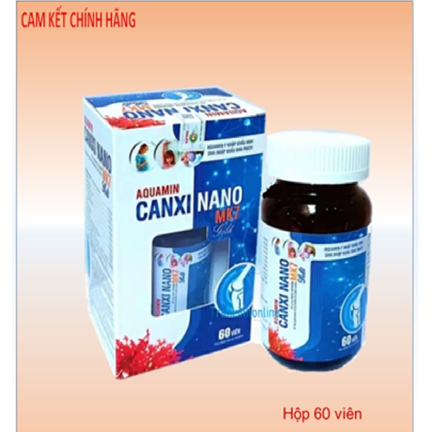 Viên uống Calci Aquamin Canxi Nano Mk7 Gold Vitamin D3, bổ sung canxi, ngừa loãng xương ở người lớn, sử dụng cho trẻ trê
