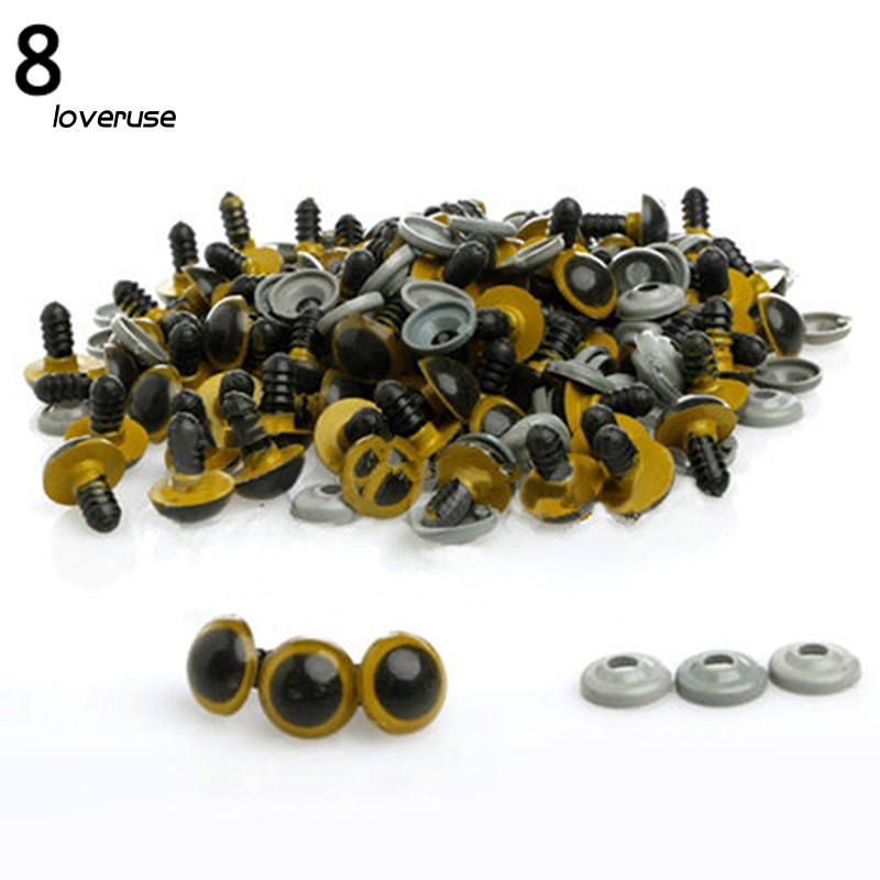 Set 100 Mắt Nhựa 8-20mm Dùng Để Tự Làm Thú Nhồi Bông / Thú Nhồi Bông