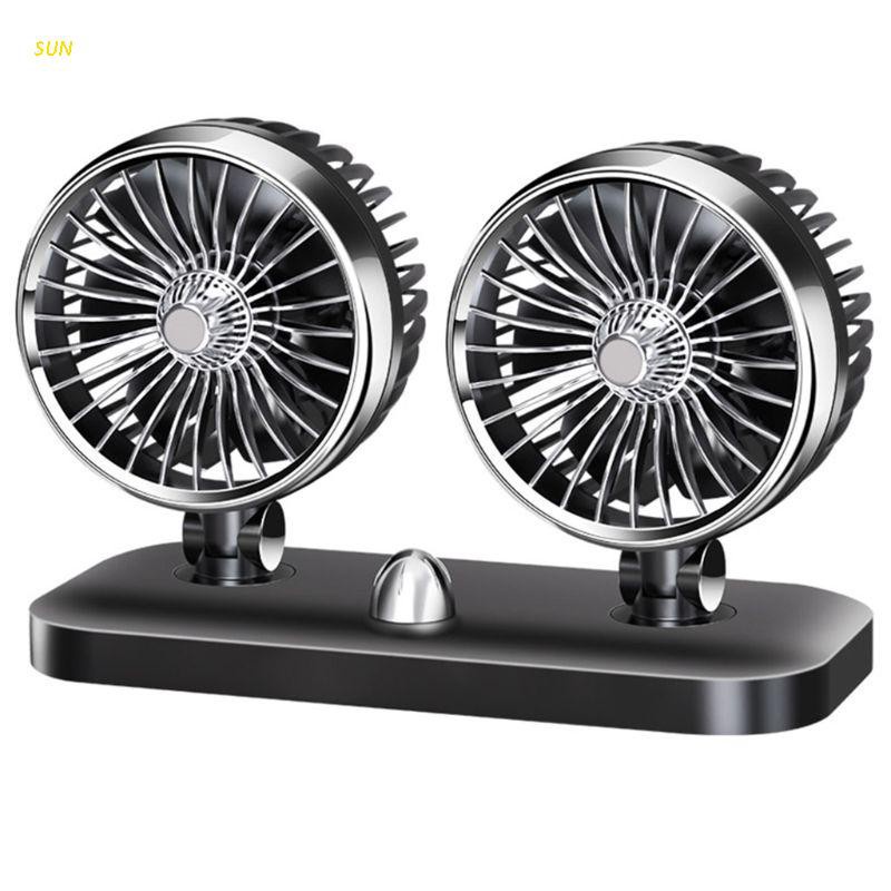 SUN Double-headed Cooling Electric Car Fan 12V/24V Auto Powerful High-wind Multipurpose Premium Quality Automobile Cooling Air Tool