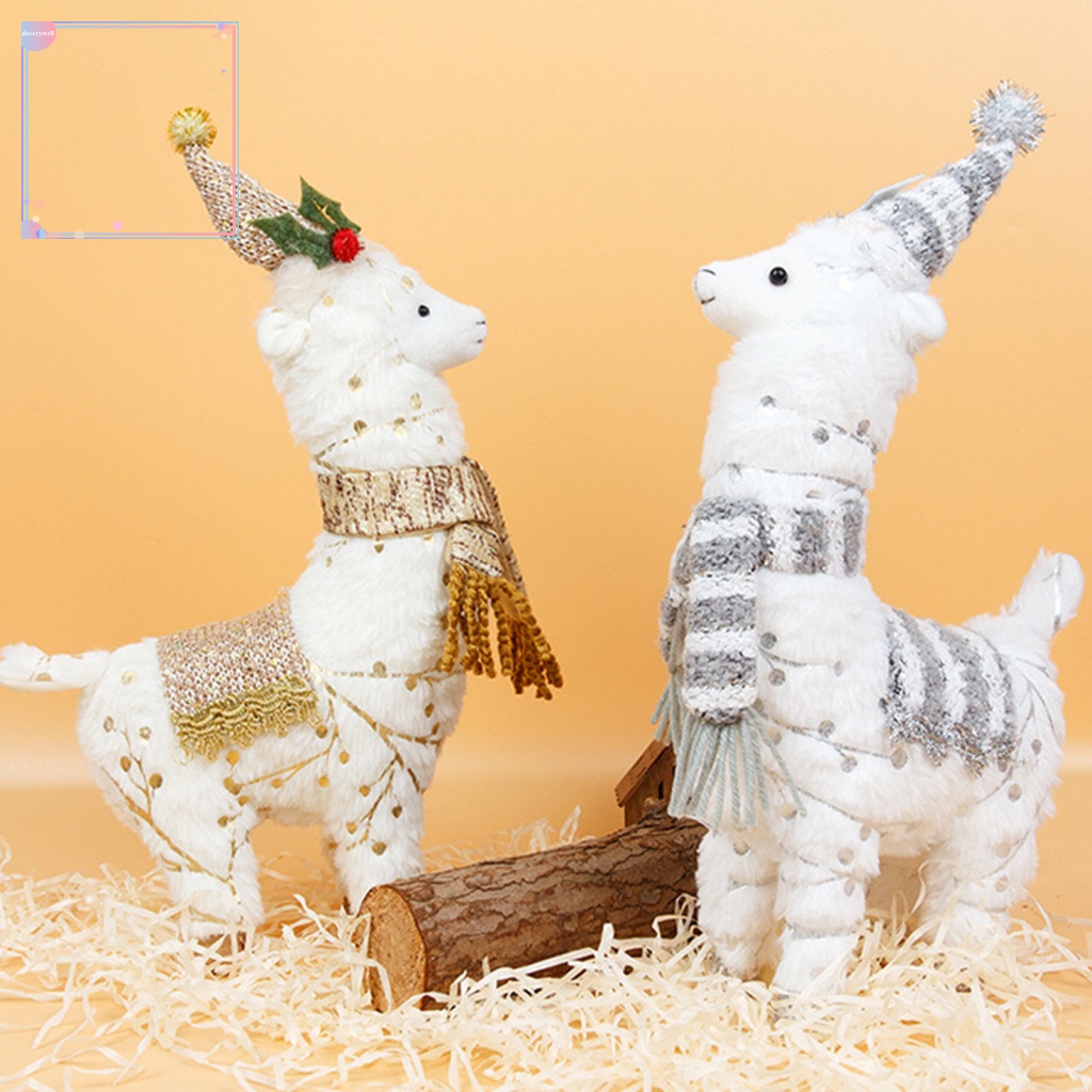 Lạc Đà Alpaca Nhồi Bông Mắt To Dành Cho Dịp Giáng Sinh