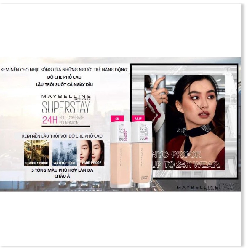 Kem Nền Che Phủ Hoàn Hảo, Bền Màu Lâu Trôi Maybelline Super Stay 24H Full Coverage Foundation 30ml | BigBuy360 - bigbuy360.vn