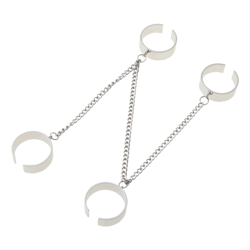 Nhẫn Bạc Dáng Dài Kiểu Hở Nhiều Lớp Đơn Giản