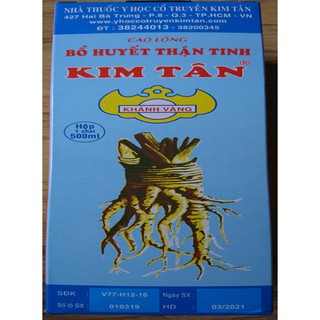 Kim tân bổ huyết thận tinh-bổ tinh,ích tủy,bổ thận-hộp 500ml