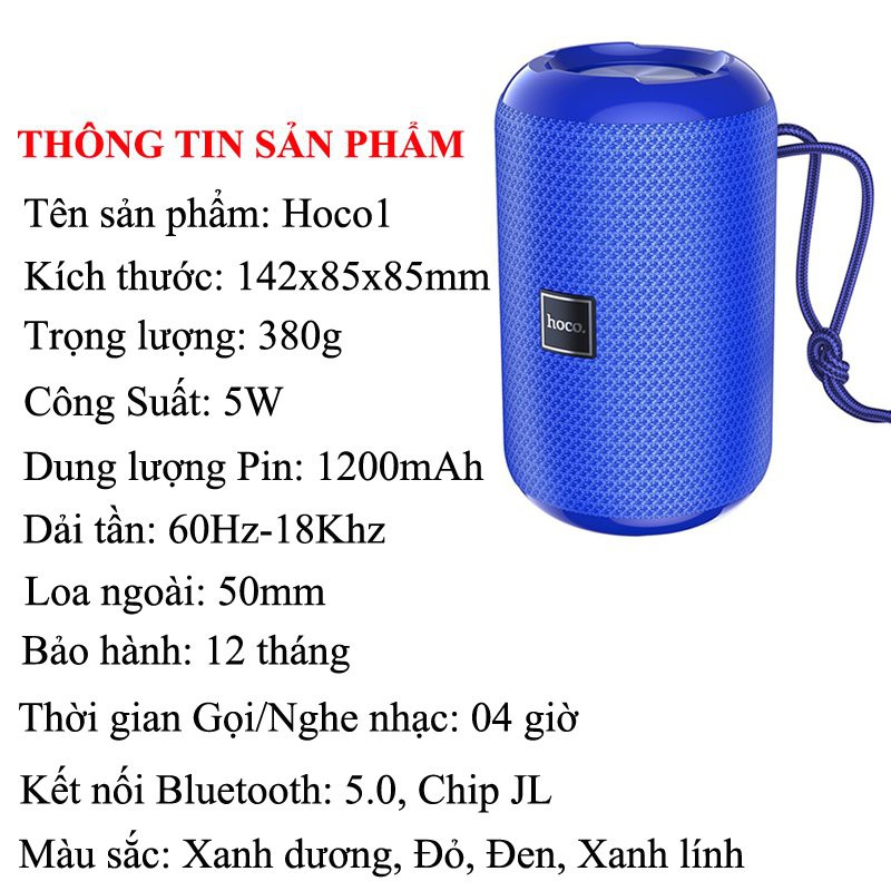 Loa bluetooth mini nghe nhạc không dây chống nước HOCO HC1 chính hãng bass cực mạnh LGAT6