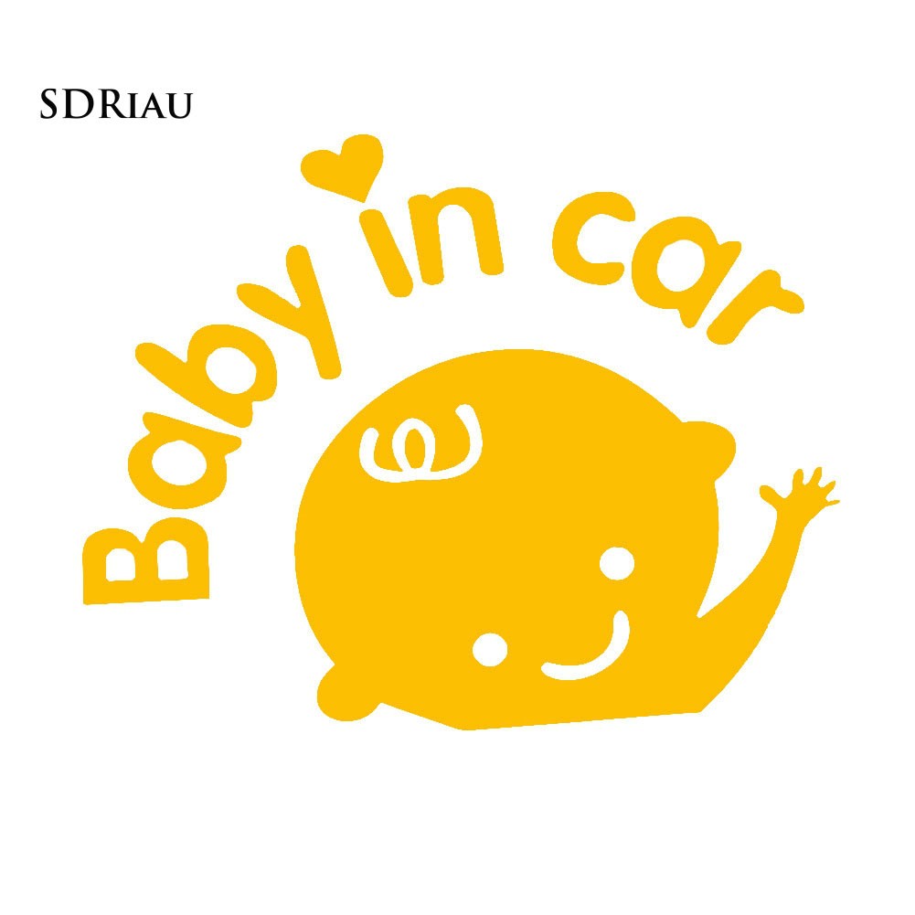 Decal dán trang trí phản quang in chữ " Baby in Car " cho xe hơi