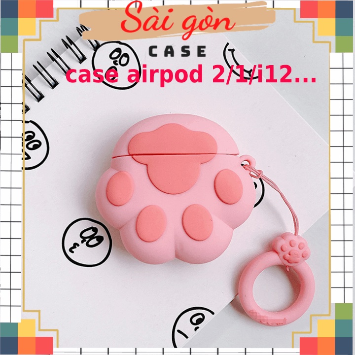 Case Vỏ Bọc airpods 2/airpod 1/CẤC DÒNG I Hình Thú Đựng Hộp Sạc Tai Nghe Bằng Silicon Dẻo Đẹp mã BÀN CHÂN HỒNG A2