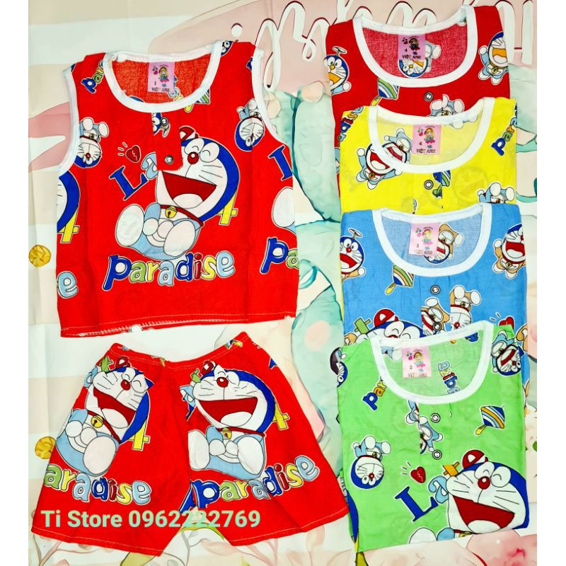 5-17kg Đồ Bộ Tôn Ba Lỗ Cực Mát Doraemon/Chú Chuột Cho Bé Trai.