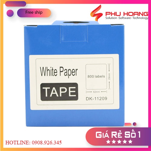 Nhãn in EK-11209, 29mm*62mm*800 nhãn, nhãn bế, giấy decal, tương thích với máy Brother QL , phu hoang company