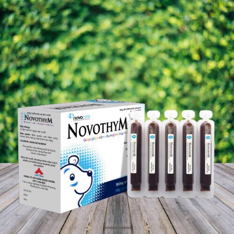 Novothym - Giúp Giảm Viêm Đường Hô Hấp Trên , Tăng Đề Kháng Giúp Con Giảm Lệ Thuộc Kháng SinhNovothym - Hộp 10 ống 10 ml