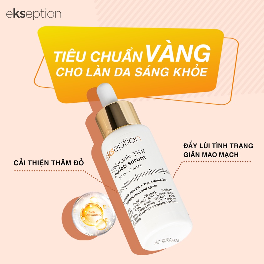 Serum HA + 5% B3 sáng da, mờ thâm mụn Ekseption Hyaluronic Niacin 75ml