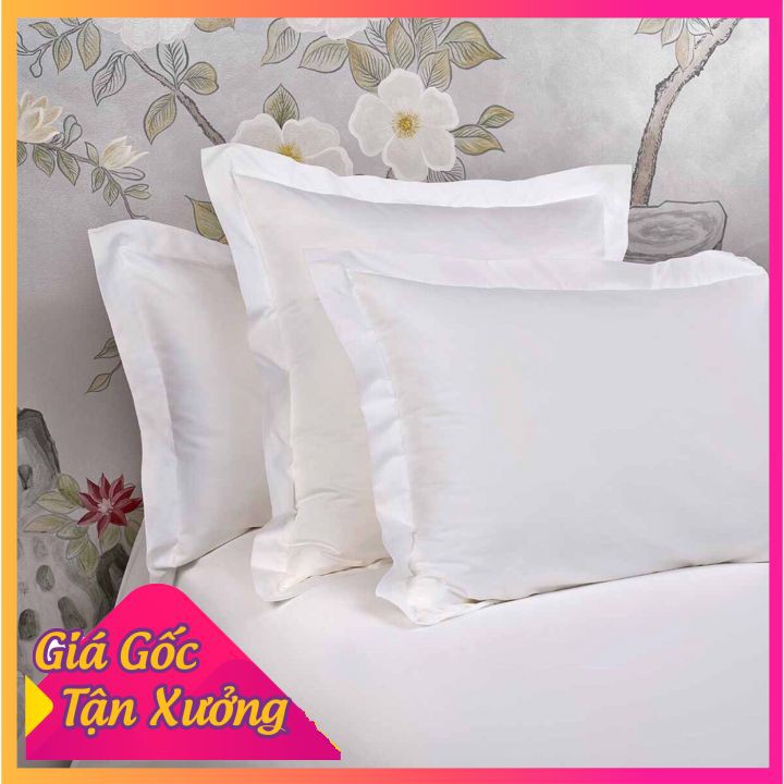 Vỏ gối cotton trắng trơn T259 40x60cm, 50x70cm, 60x80cm vỏ ôm 35x100cm