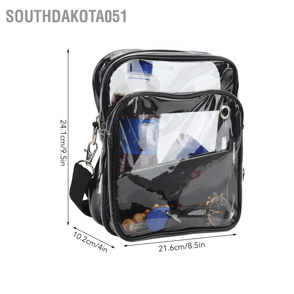 Hàng HOT Túi Messenger đeo vai trong suốt chất liệu PVC Bụi bẩn chống nước【Southdakota051】