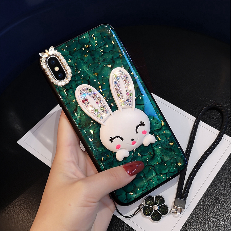 Cute Rabbit Gold Foil Phone Case Vivo V15 Pro Y17 Y91 Y91i Y95 Y93s Y81 Y81i Y71 V9 V7 Plus V5 V5s Y67 Y55