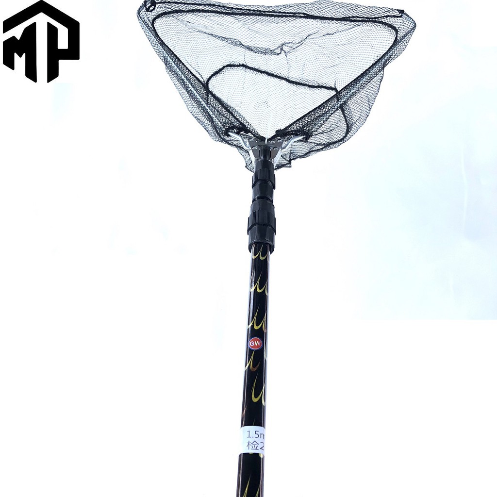 Vợt vớt cá GW , dài 1m5 , vành tam giác thu gọn 55cm hàng chuẩn y hìnhg