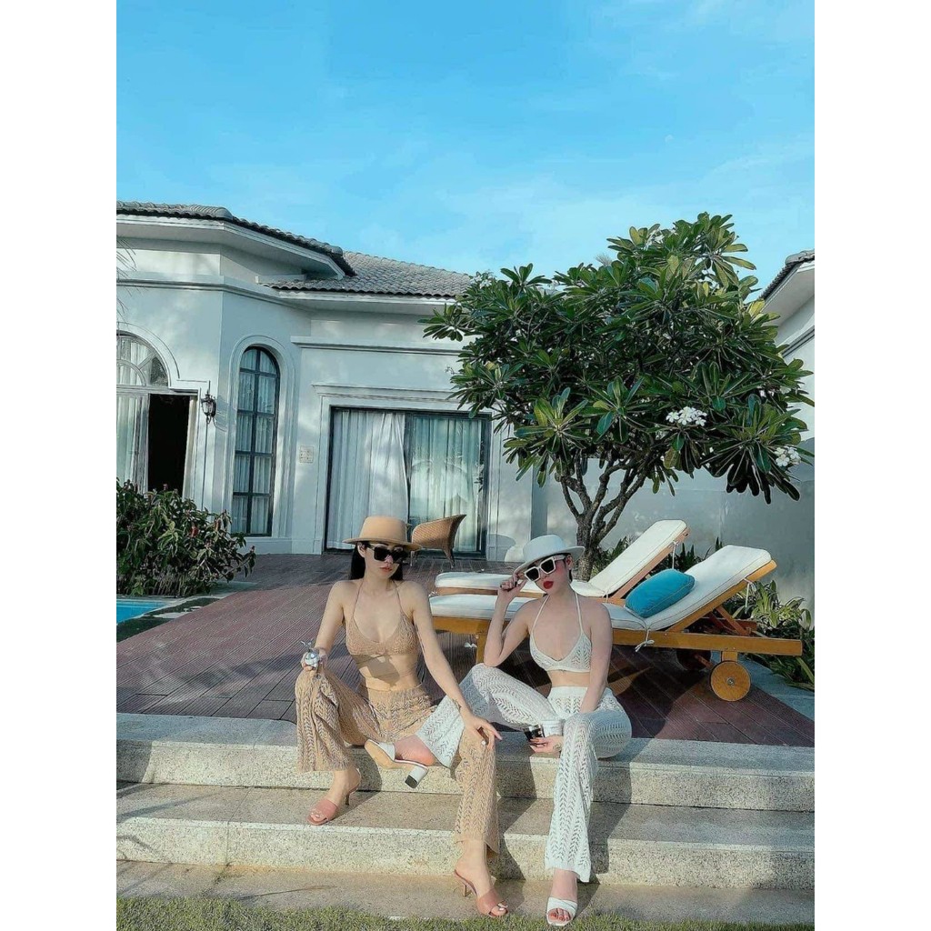 Bikini len móc quần dài siêu sang (3 màu)