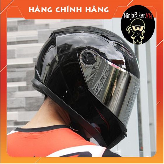 [GIÁ HỦY DIỆT]Nón Fullface AGU đen bóng/ trắng bóng kèm phụ kiện trang trí sừng/đuôi gió/tai - Tặng túi đựng nón