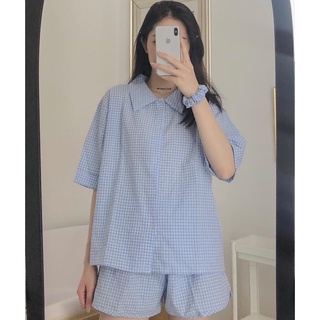 set Pijama kẻ caro Hàn Quốc ( ẢNH THẬT + VIDEO )