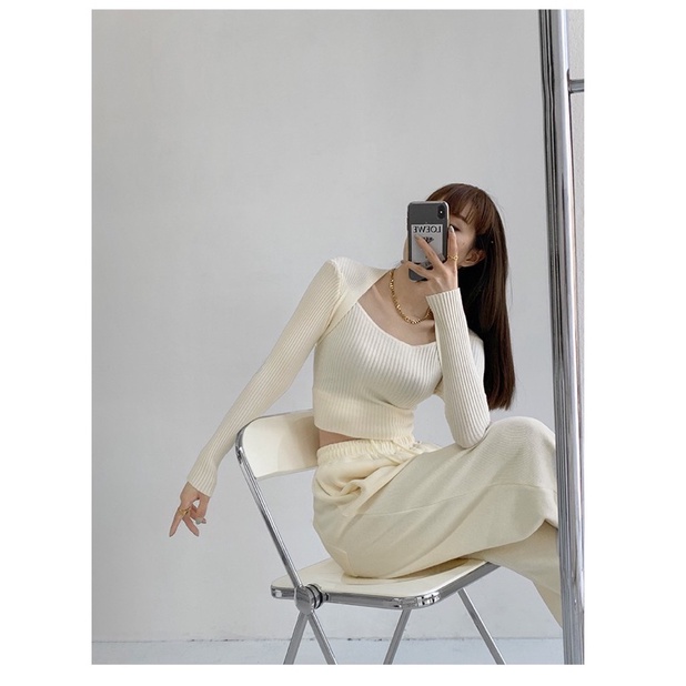 ÁO LEN CỔ VUÔNG SIÊU SANG CHẢNH HÀNG ĐẸP QUẢNG CHÂU CÓ ẢNH THẬT | BigBuy360 - bigbuy360.vn