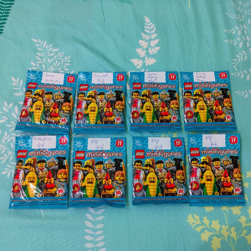 Lego 71018 Series 17 Gourmet Cheft - Dance Instructor - Elf Maiden - Butterflies Girl - Circus Strongman